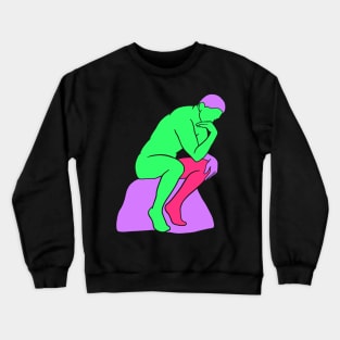 The Thinker - Vaporwave 80s Colors Crewneck Sweatshirt